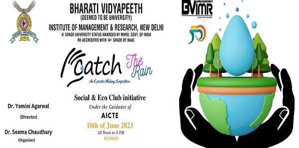 Catch the rain - BVIMR Social and Eco Club Initiative 