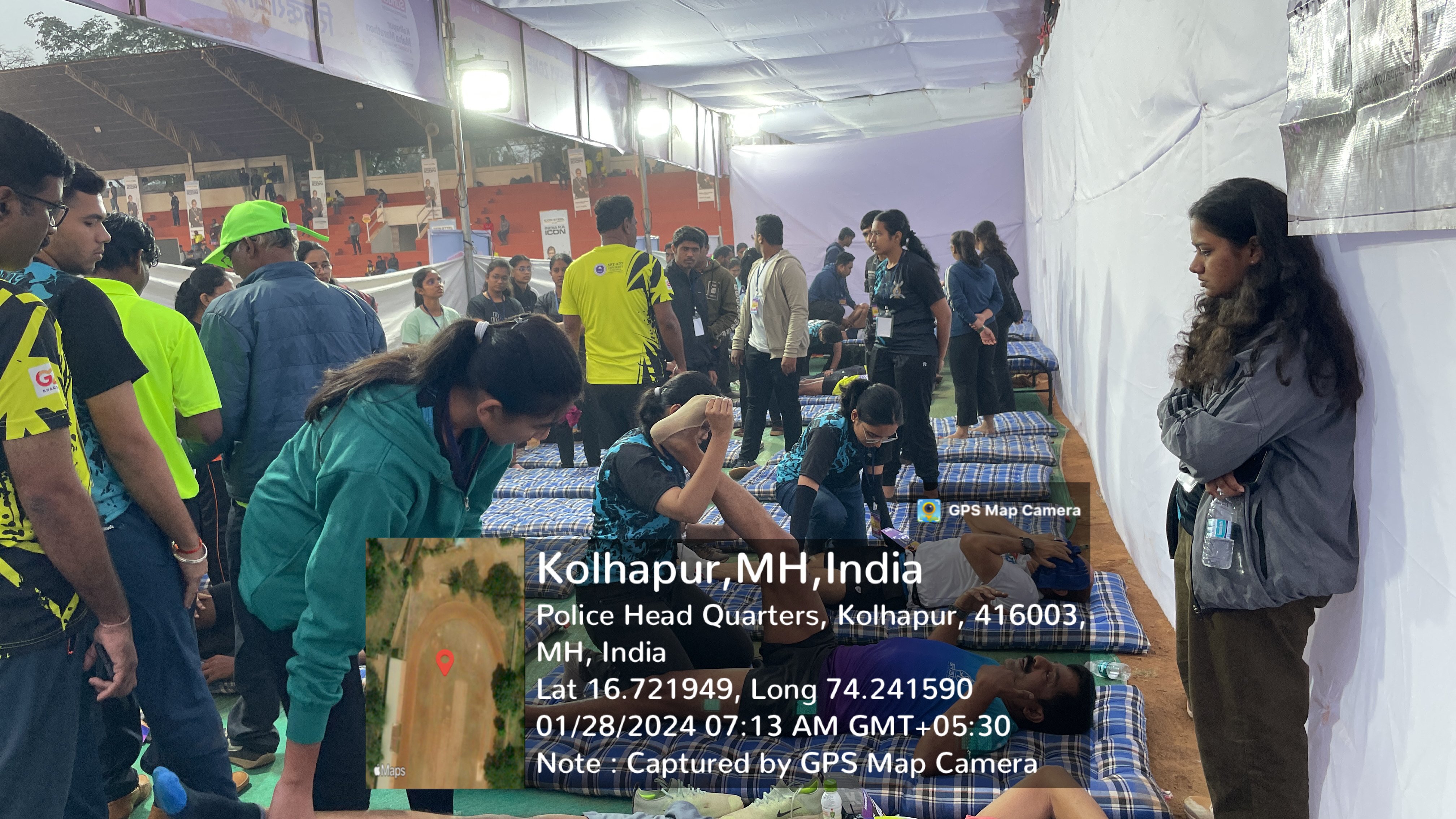 28- Jan- 2024 Physiotherapy services at Kolhapur Maha Marathon.