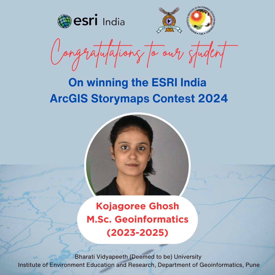 Geoinformatics Student Wins Prestigious ESRI India Story Map Contest 2024